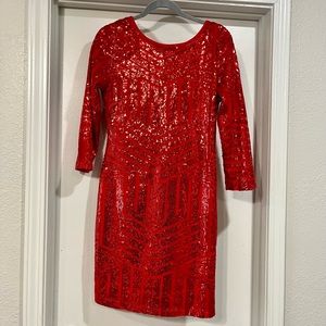 RED SEQUIN DRESS size large